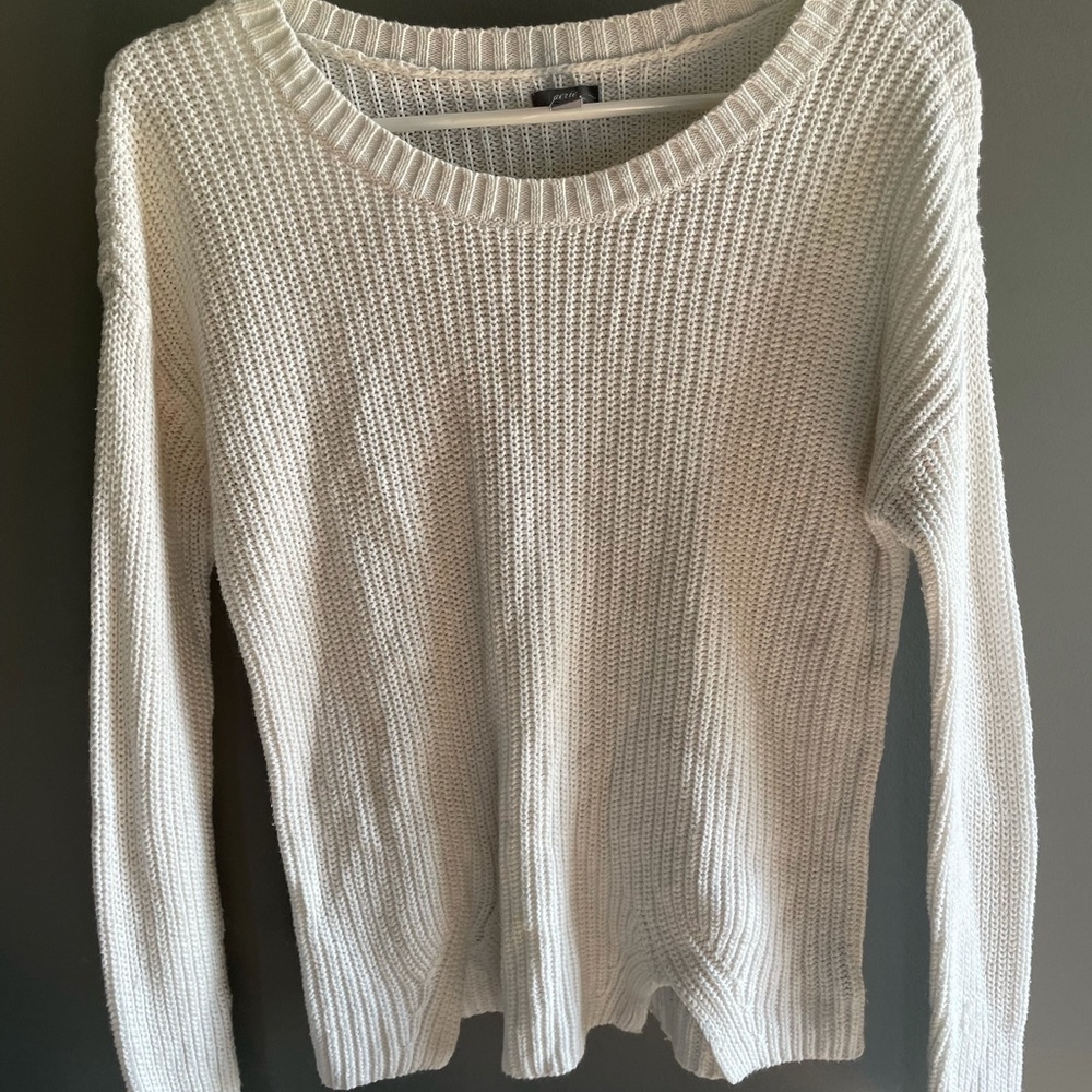 Aerie Off White Crew Neck Sweater